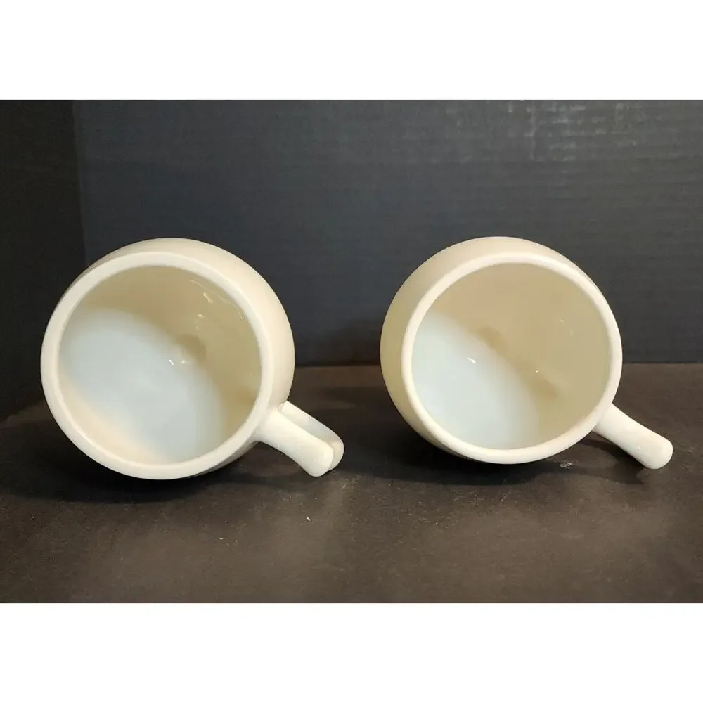 Vtg Hall Footed Pedestal Mug Brown White Restaurant Ware Diner #2274 Qty2